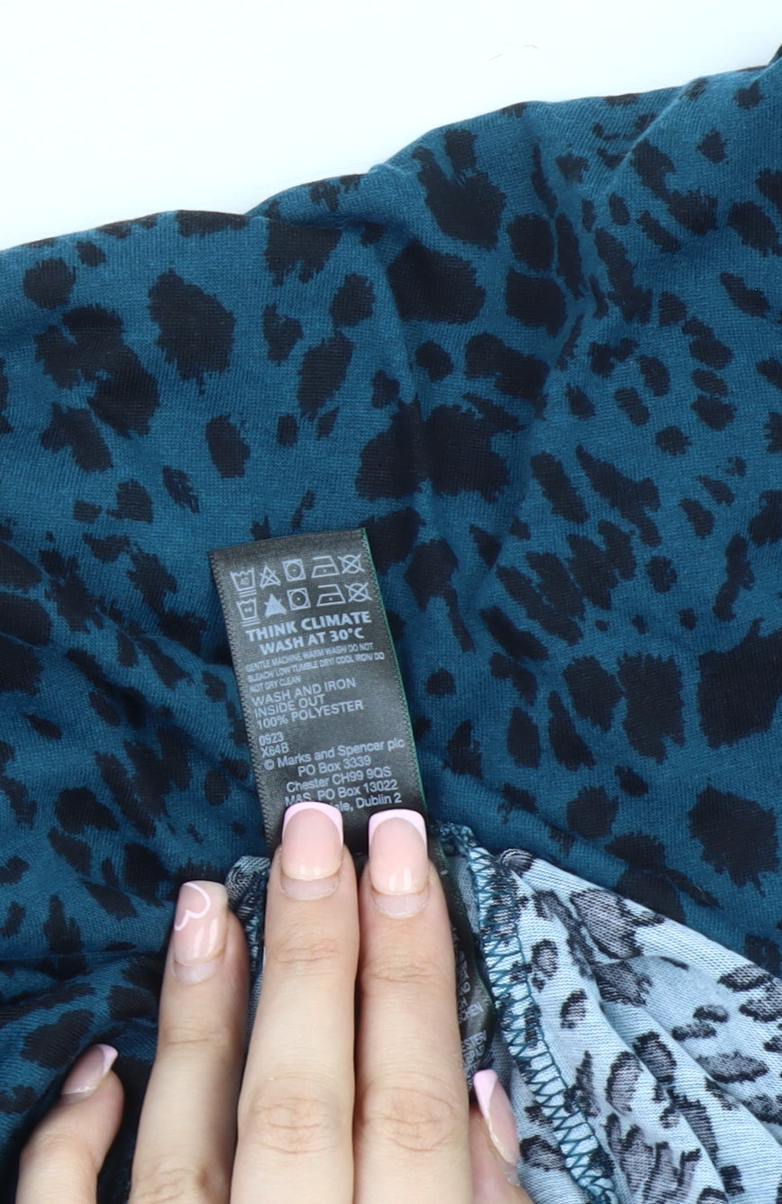 Marks & Spencer Women's Blue Animal Print T-Shirt