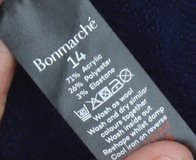 Bonmarché Women's Blue Beaded Pullover Jumper