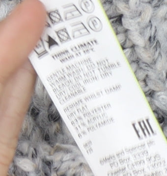 Marks & Spencer Women's Grey XS Chunky-Knit Jumper
