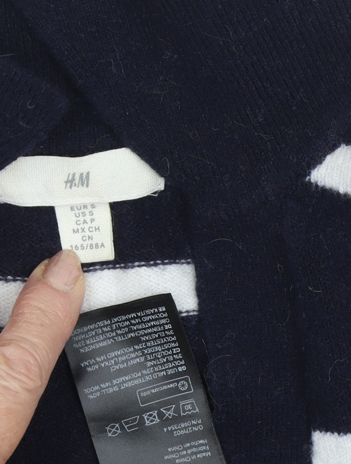 H&M Women's Black Striped Pullover Jumper L