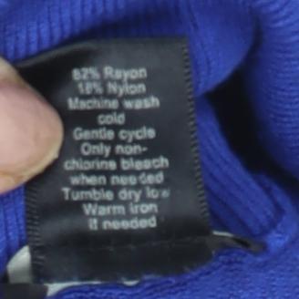 Ann Taylor Women's Blue Roll Neck Jumper L