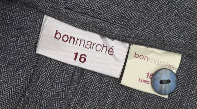 Bonmarché Women's Grey Tweed Trousers - Size 16