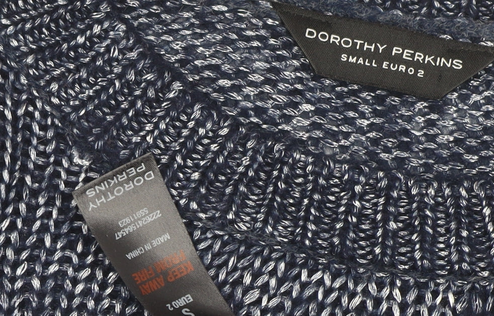Close-up detail of Dorothy Perkins Women's Blue S Chunky-Knit Pullover