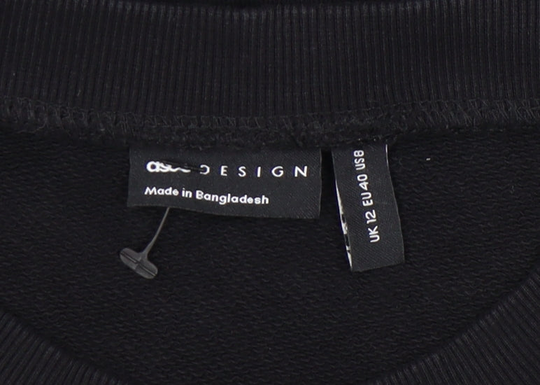 ASOS DESIGN Women's Black Pullover Sweatshirt Size 12