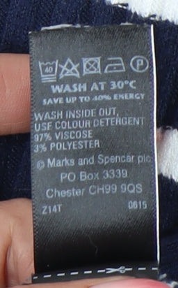 Marks & Spencer Women's Blue Striped Jumper Size 12