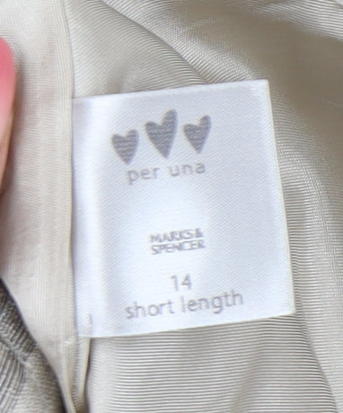 Marks & Spencer Women's Beige Striped Skirt, Size 14 Short