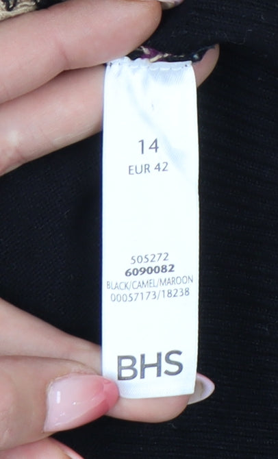 BHS Women’s Black Striped Cardigan Size 14