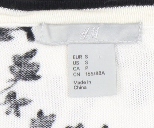 H&M Women's Black and White Cardigan Size S