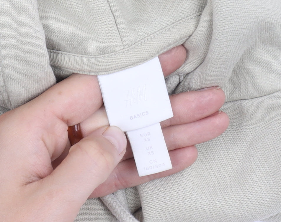 H&M Beige XS Pullover Hoodie Unisex Adults