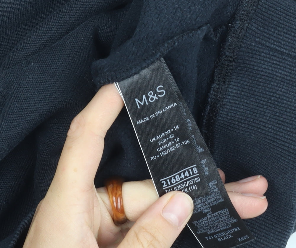 Black Women's 14 Marks & Spencer Zip Sweatshirt