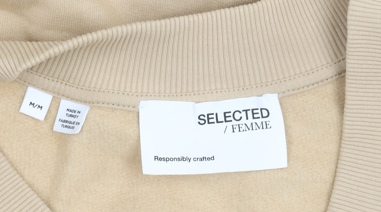 Selected Femme Women's Beige Cotton V-Neck Vest