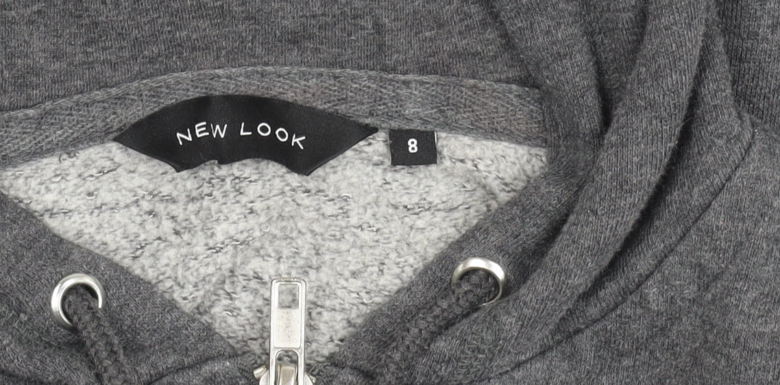 New Look Women's Grey Basic Hooded Jacket Size 8
