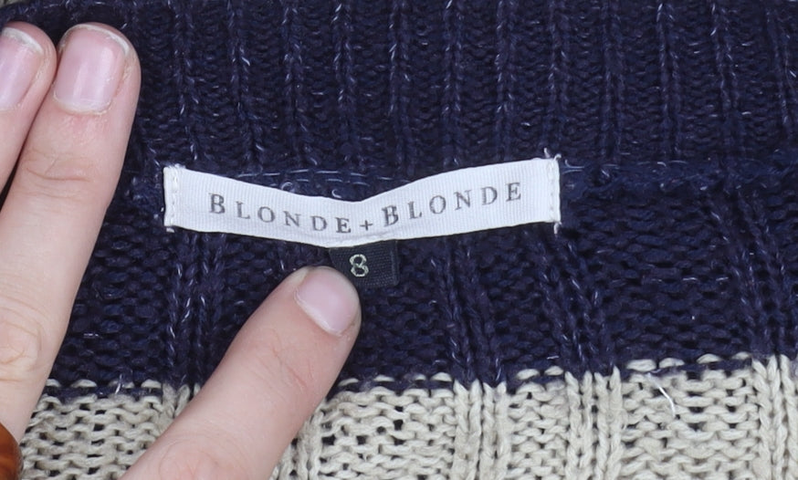 Blonde + Blonde Women's Blue Striped Cardigan Size 8