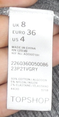 Topshop Women’s Grey Cardigan, Size 8, Long Sleeve