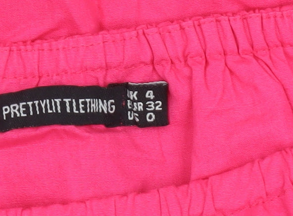 PRETTYLITTLETHING Women’s Pink Off Shoulder Top, Size 4