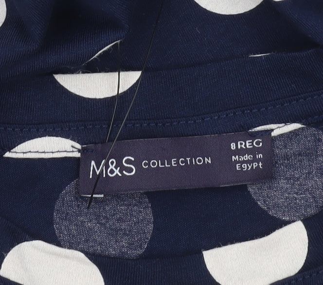 Marks & Spencer Blue Polka Dot Dress Size 8