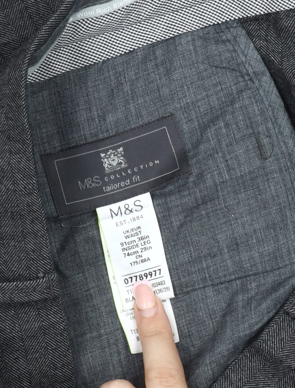 Marks & Spencer Men's Grey Dress Pants 36 Regular
