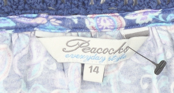 Peacocks Women's Multicoloured Paisley Top Size 14