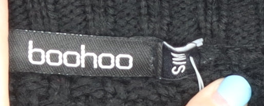 Boohoo Women's Black Cable-Knit Cardigan Size S