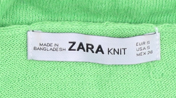 Zara Women's Green Pullover Jumper Size 8