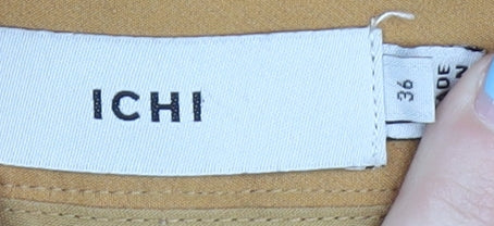 ICHI Women's Yellow Flared Trousers Size 8