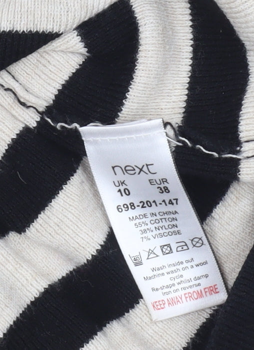 Next Women's Black Striped Pullover Jumper Size 10