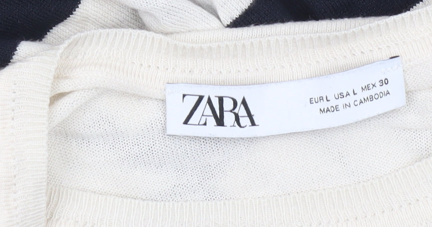Zara Women Multicoloured Striped Pullover Jumper Size 12