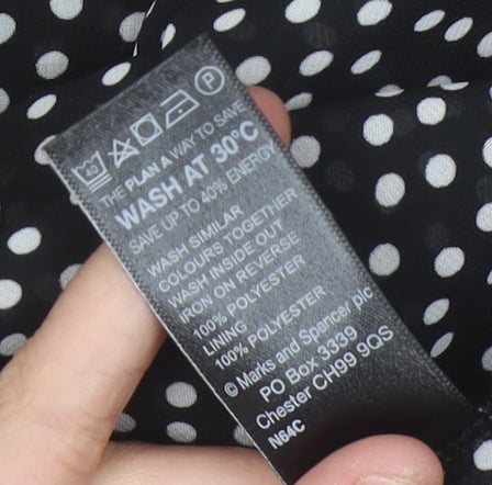 Marks & Spencer Women's Black Polka Dot Sheath Dress 14