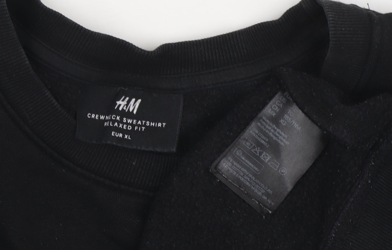 H&M Men's Black XL Relaxed Fit Sweatshirt