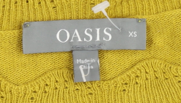 Oasis Women's Yellow XS Long Sleeve Knit Jumper