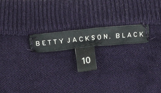 Betty Jackson Black Women's Purple Cardigan Size 10