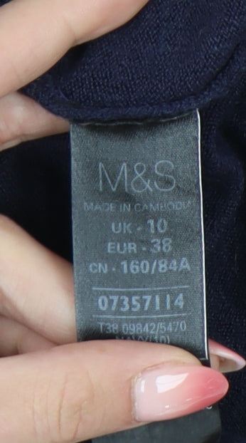 Marks & Spencer Women's Black Open Front Cardigan Size 10