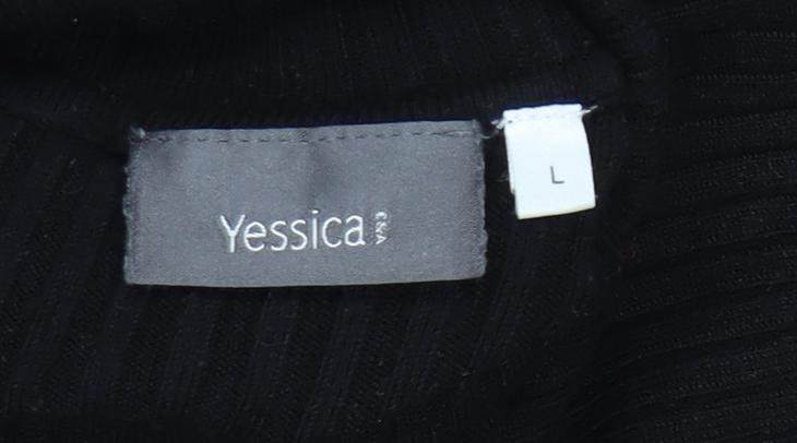 Yessica Women Black Roll Neck Jumper L