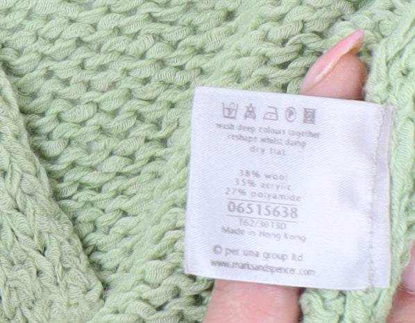 Marks & Spencer Women Green Wool Cardigan M