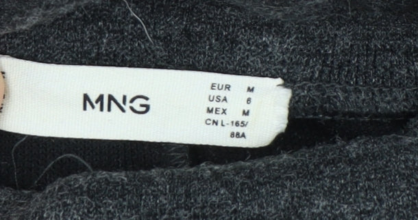 Mango Women's Grey Jumper Dress Size 12 High Neck
