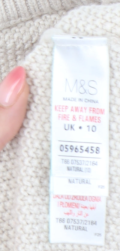 Marks & Spencer Women's Ivory Cable-Knit Pullover, Size 10