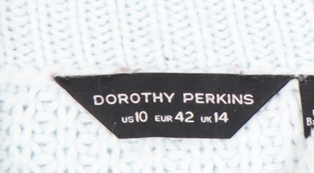 Dorothy Perkins Womens Blue Cable-Knit Pullover