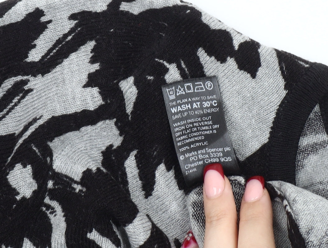 Marks & Spencer Women’s Grey Houndstooth Cardigan Size 12