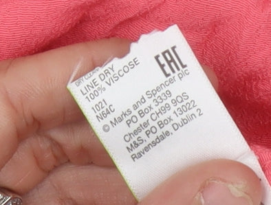 Marks & Spencer Women’s Pink Viscose Puff Sleeve Blouse Size 6