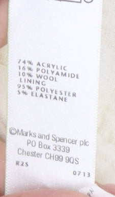 Marks & Spencer Women Ivory Short Sleeve Blouse Size 18