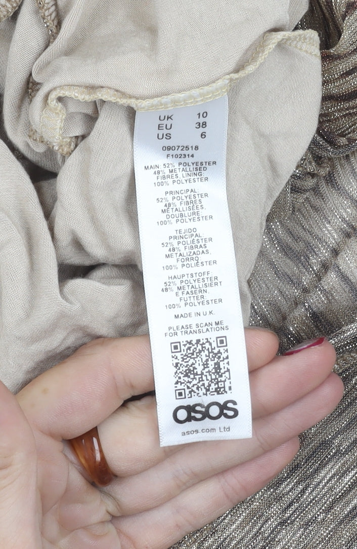ASOS Women’s Brown Animal Print Bodycon Maxi Dress UK 10