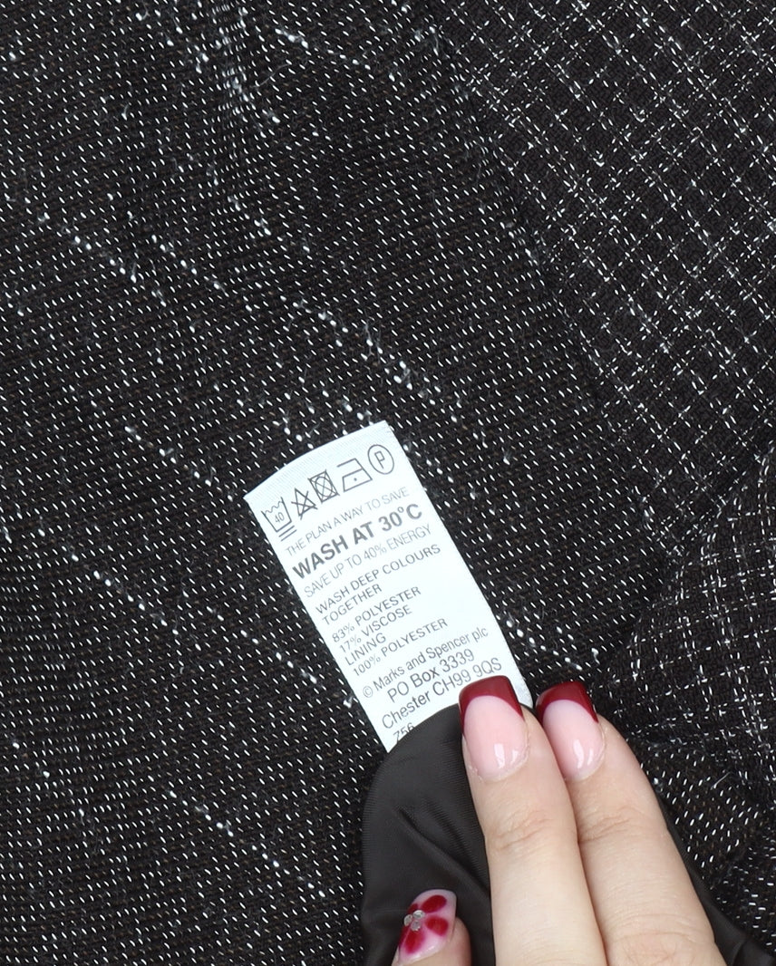 Marks & Spencer Women’s Brown Check A-Line Midi Skirt Size 16