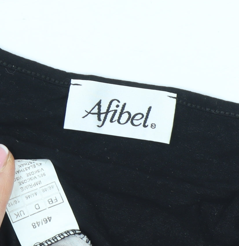 Afibel Women's Multicoloured Geometric T-Shirt Size 14 Jersey Stretch