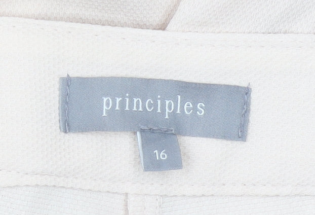 Principles Women’s Beige Size 16 Straight Leg Trousers Regular Fit