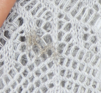 Pure & Natural Women's Grey Open-Knit Cardigan M Short Sleeve