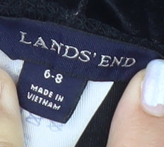 Lands' End Women’s Black Velvet Straight Leg Trousers 6-8