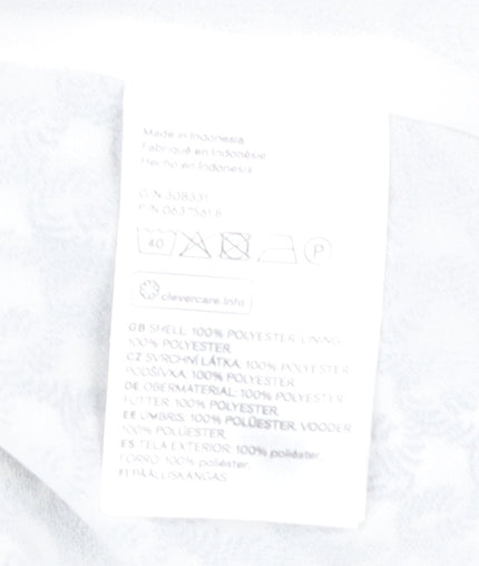 H&M Women White Geometric Shift Dress Size 12 Knee Length Sleeveless