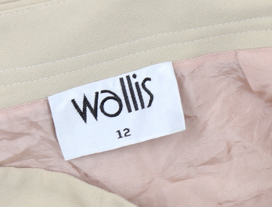 Wallis Women’s Beige Midi Pencil Skirt Size 12 High Waist Lined