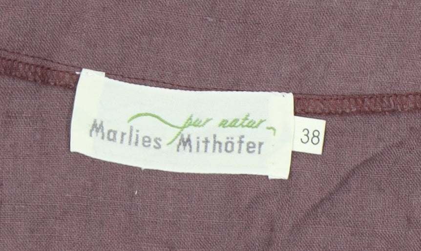 Marlies Mithöfer Women’s Brown Linen Knee Length Shift Dress Size 10