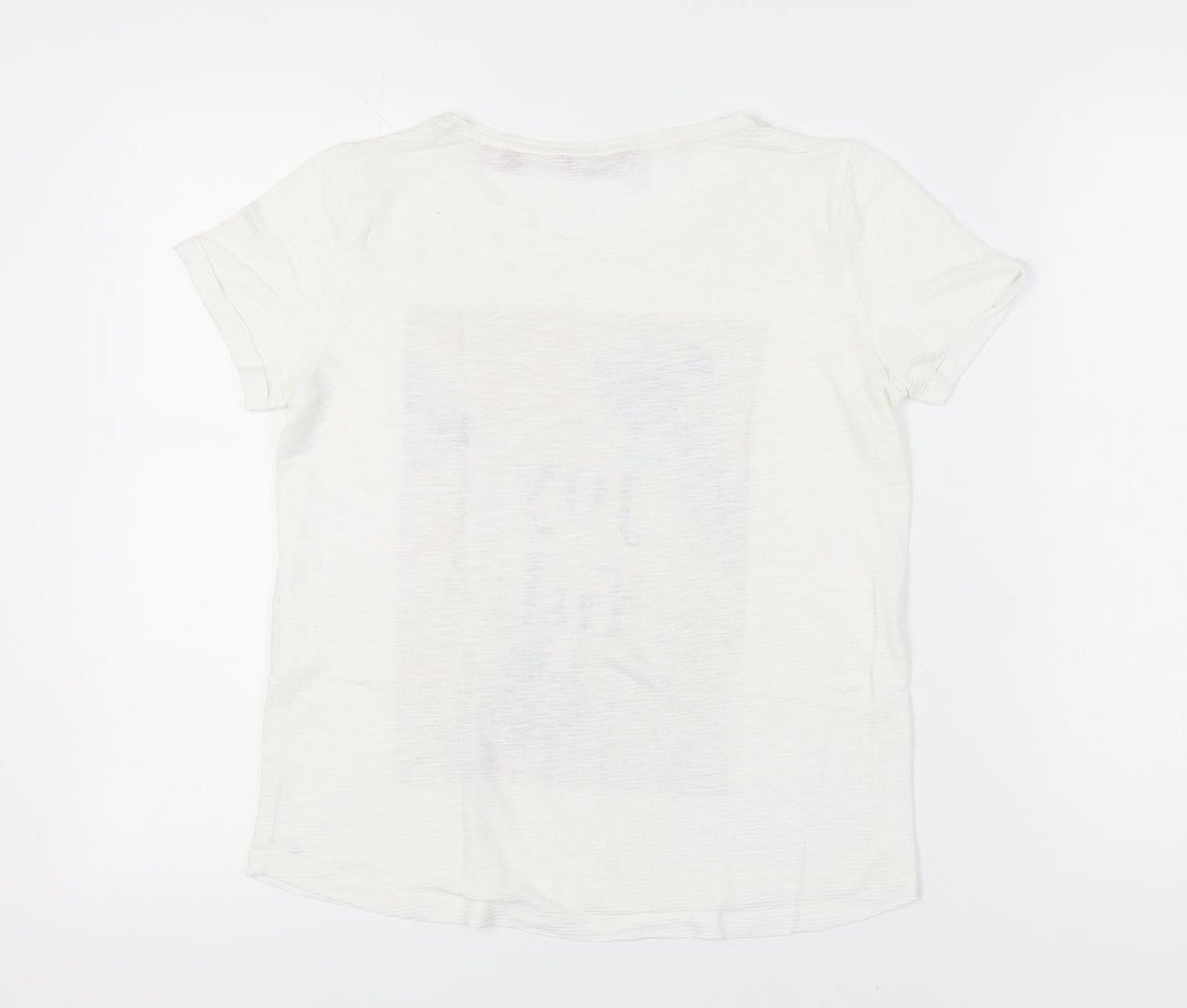 s.Oliver Womens White Floral Graphic Cotton T-Shirt Size 8
